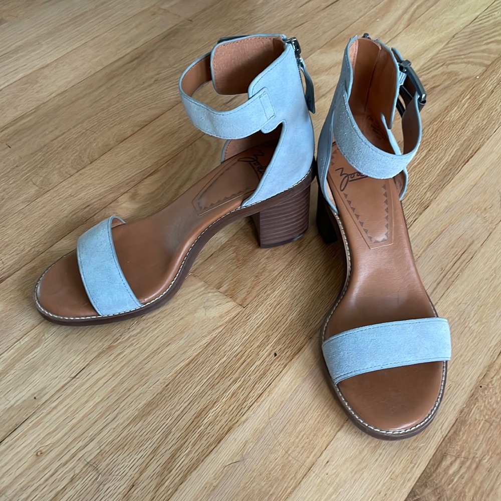 Zodiac Blue Suede Heel Sandals